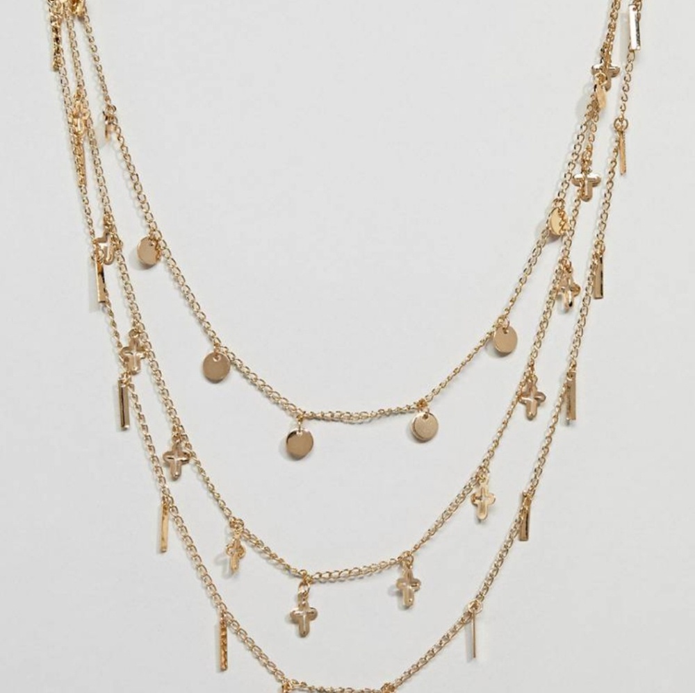 Mulitrow Gold Dainty Necklace